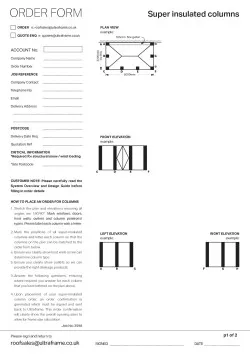 Super Insulated Column Order Form