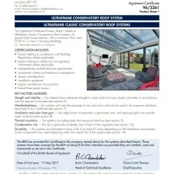 Glass Roof - BBA Certificate
