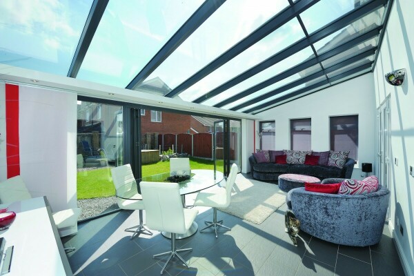 Glass box conservatory extension
